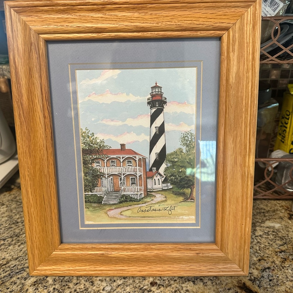 Vintage St. Augustine Lighthouse Maritime Watercolors by Donna Elias 10x13